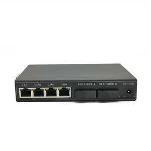 Conmutador Ethernet industrial PoE de 4 puertos, conmutador óptico Gigabit poe de 10/100/1000 M, IEEE 802.3af - Product Image 1