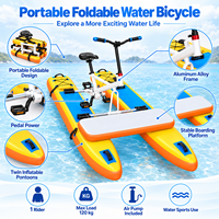Bateau à pédales gonflable pliable portable, catamaran pour 1 personne, 120 kg, PVC, pour location en station balnéaire, sports nautiques