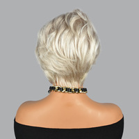 Perruque grise tendance 2026 en cheveux vierges, style court, densité 180%, résistante à la chaleur, teintable, 6 pouces de long