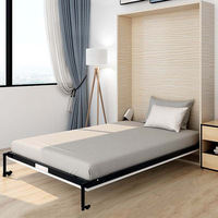 Cadre de lit dans le salon Lits en métal Accessoires pour meubles de chambre à coucher avec matelas Lit simple moderne escamotable à paroi cachée