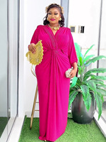 Nouvelle robe à col en V profond, à manches tombantes, taille haute et longue - Grande taille pour femmes