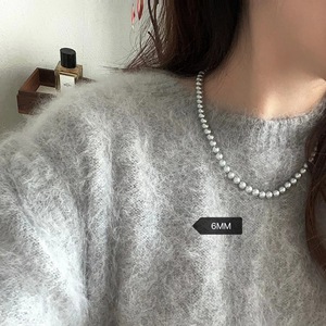 Collar de perlas de plata y gris para mujer, joyería vintage delicada de lujo, collar <span class=keywords><strong>Netflix</strong></span>, collar de clavícula con cuentas - Product Image 4