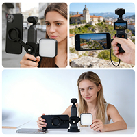 Support magnétique universel pour téléphone, cage DJI Osmo Pocket3, réglable à 360°, en alliage d'aluminium noir CNC, pour smartphone 17/16/15