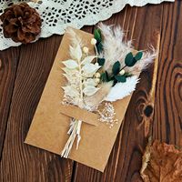 Mini Bouquet de Fleurs Séchées Pampas, Composition Florale Boîte aux Lettres, Carte de Vœux, Petit Bouquet