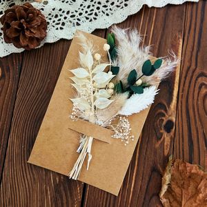 Mini Bouquet di <span class=keywords><strong>fiori</strong></span> essiccati pampa composizione floreale cassetta delle lettere regalo Bouquet biglietto di auguri piccolo Bouquet - Product Image 5