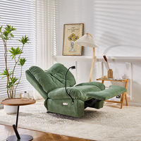 Fauteuil inclinable et pivotant intelligent électrique en tissu nuage, style capsule spatiale moderne, avec commande vocale, télécommande et port USB