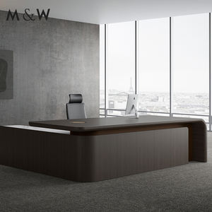 Juego de accesorios de oficina de madera de chapa moderna M & W, escritorio organizador de lujo, muebles de oficina para el hogar, escritorio de oficina antiguo - Product Image 1