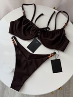 Bikini à cordon de serrage double couche avec perles décoratives de haute qualité, Nouveauté 2026