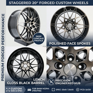 Jantes forgées personnalisées de 20 pouces, style 666M, concaves, en alliage, 5x120, pour <span class=keywords><strong>BMW</strong></span> M3 M4 F80 F82, 20x9 20x10, noir brillant, jantes de voiture - Product Image 2