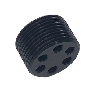 CNC Turning External Thread Aluminum Round Block, OEM Custom Multi-Hole Machining Connector Parts - Product Image 3