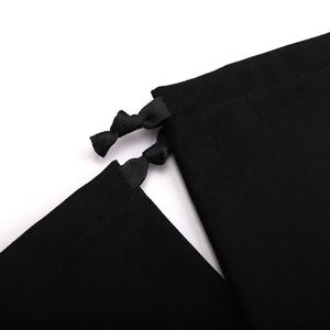Luxury Custom Logo Printing Black Cotton Muslin Patch Jewelry Bag Small Soft Gift Cotton <b>Drawstring</b> <b>Pouch</b> - Product Image 4