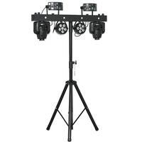 Portable 4-en-1 tête mobile faisceau Disco DJ fête scène lumière avec T Bar support Gig Bar LED Par papillon stroboscopique bande lumineuse
