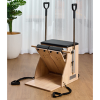 Chaise de Pilates Wunda professionnelle en bois de chêne, réglable avec ressorts, pour l'entraînement complet du corps et du tronc, idéale pour studio et domicile