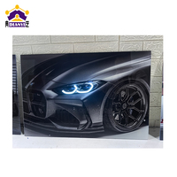 Chambre d'enfants grand décor à la maison éclairé 3D oeuvre acrylique impression affiche peinture illuminée voiture mur Art avec lumière LED