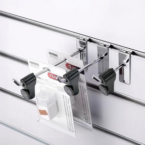 Verrous de sécurité antivol rouges pour crochets de panneaux perforés et crochets de présentation pour murs à lattes - Product Image 1