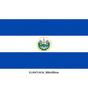Drapeau de l'État du Salvador 300x200cm Emblème national Rayures bleues et blanches - Product Image 3
