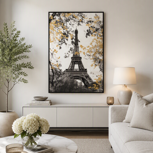 Toile murale personnalisée Tour Eiffel, impression d'art urbain de <span class=keywords><strong>Paris</strong></span> sur toile, tableau mural moderne de monument touristique pour la décoration du salon - Product Image 1