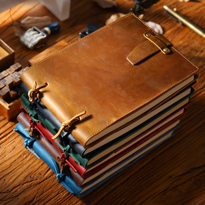 Wholesale A5 Handmade Leather Journal Vintage Cowhide Diary Sketchbook Notepad Vintage Genuine Leather Sketch <strong>Writing</strong> <strong>Notebook</strong> - Product Image 2