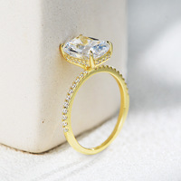 Bague pour femme en argent S925, testée positivement, avec moissanite GRA couleur D, taille géométrique Ice Flower Cut, ensemble de bagues empilables pour femme