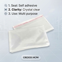 Sac d'emballage cadeau transparent auto-adhésif en plastique BOPP avec fermeture éclair, résistant à l'humidité, pour boucles d'oreilles, bijoux, lunettes et chaussettes