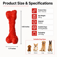Jouet pour chien en caoutchouc personnalisé, indestructible, à texture bois, pour les mâchoires agressives