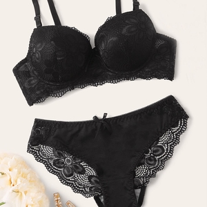 Set di Biancheria Intima in <span class=keywords><strong>Pizzo</strong></span> per Donne, Reggiseno Anti-Caduta con Effetto Push-Up, Sexy e Traspirante - Product Image 6