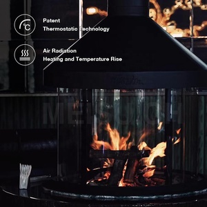 MEISU.CH Poêle à bois autoportant personnalisable, Ornement décoratif d'intérieur, Cheminée murale suspendue <span class=keywords><strong>au</strong></span> <span class=keywords><strong>gaz</strong></span> - Product Image 4