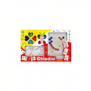 Juguete de dibujo con tablero perforado Chiodini de 44x27 cm con clavijas coloridas para juegos creativos infantiles - Product Image 1