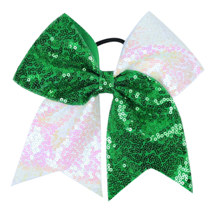 Großhandel Maßgefertigtes Frack-Stirnband mit Gummiband und Pailletten für Mädchen Farbblockierte Perlen Weihnachts-Glitzer Rot-Grünes Haarband - Product Image 5