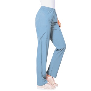 Women's Cargo Pants Solid Color Elastic Waist Mid Rise Breathable Work Trousers For Hospital Clinic Nurse Doctor Wear - Product Image 4