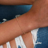 Bracelet en argent inoxydable, chaîne perlée, pour femmes, Satellite