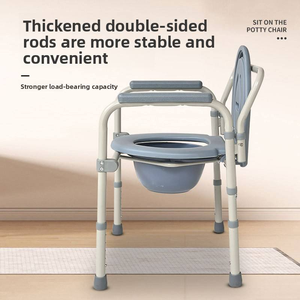 Chaise de toilette pliable en plastique pour hôpital, pour personnes âgées, patients handicapés, fauteuil roulant, avec cuvette mobile pour <span class=keywords><strong>douche</strong></span> et salle de bain - <span class=keywords><strong>Prix</strong></span> - Product Image 2