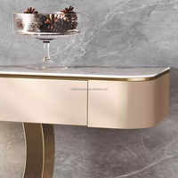 Table d'entrée en bois et métal de style moderne, dessus de couloir, meuble console décoratif pour la maison, hôtel, salon, élégant et contemporain