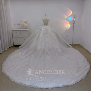 Robes de mariée à manches amovibles, robes de bal de luxe à sequins, robes de mariée princesse perlées, Vestido De Novia Lsjj97 - Product Image 6