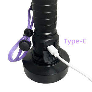 Senter <span class=keywords><strong>LED</strong></span> <span class=keywords><strong>UV</strong></span> tipe-c 20W, senter Ultraviolet 395nm, lentera cahaya hitam, isi ulang daya USB 128 100 <span class=keywords><strong>LED</strong></span> - Product Image 3