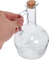Bouteille distributrice d'huile en verre de 430 ml avec bouchon en liège, grand verseur pour vinaigre, sauce soja, sauce shoyu, sirop, huile d'olive, salade