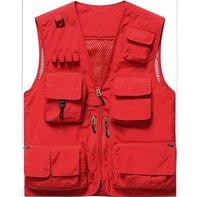 Gilet cargo utilitaire léger respirant multi-poches avec doublure en maille pour le travail en plein air voyage Photo vêtements d'extérieur de pêche