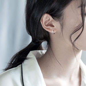 Aretes Geométricos de <span class=keywords><strong>Plata</strong></span> Esterlina 925 para Mujer Joyería de Moda con <span class=keywords><strong>Cadena</strong></span> de Borla - Product Image 3