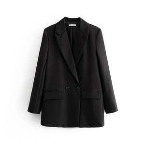 Blazer double boutonnage chic pour femme, <span class=keywords><strong>style</strong></span> ou logo personnalisé, ODM, veste vintage, haut à manches longues tendance pour femme - Product Image 1