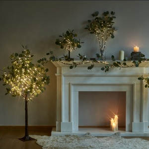 Led nhân tạo may mắn bạch đàn chi nhánh đèn DIY ấm trắng giáng sinh Vòng hoa ánh sáng Vòng hoa trang trí nội thất sàn bảng đèn cây - Product Image 1