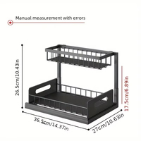 Offre Spéciale : Organisateur sous évier à 2 niveaux avec tiroir coulissant – Étagère de rangement polyvalente pour cuisine et salle de bain