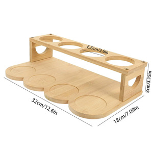 Étagère à épices de comptoir de cuisine transfrontalière avec compartiments, support à verres à vin multifonctionnel en bambou et en bois - Product Image 4