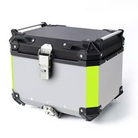 Boîte à bagages universelle pour moto 45L en alliage d'aluminium noir, fournisseur OEM personnalisé en gros
