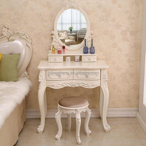 Tocador Estilo Francés Chic Vintage Moderno Reproducción Antigua para Maquillaje para Dormitorio o Sala de Estar - Product Image 2
