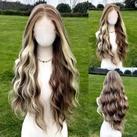 Peluca de Cabello Humano 100% con Ondas Suaves, Color Rubio Ceniza con Reflejos, de 24 Pulgadas, con Frente de Encaje Transparente HD, Pre-Desplumada, para Mujer, Venta al Por Mayor