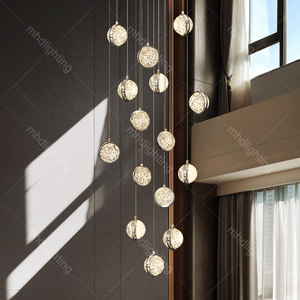 2024 mới sang trọng pha lê cầu thang Đèn chùm Duplex biệt thự treo thiết bị chiếu sáng khách sạn phòng khách cầu thang lối vào - Product Image 5