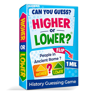 Gioco da Tavolo Scientifico Personalizzato QUOKKA - Carte da Gioco in Carta e PVC, Trivia Higher or Lower per Bambini 8-12 Anni e Adulti, Gioco per Famiglie, Vendita all'Ingrosso - Product Image 3