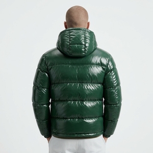 Blouson matelassé doré brillant pour homme, à capuche et fermeture éclair, vêtement d'extérieur, service OEM d'étiquetage personnalisé, vestes de marque, imperméable, respirant, doudoune - Product Image 6