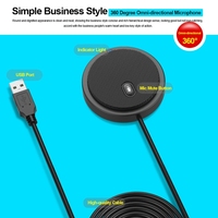 UM02 Microphone à condensateur omnidirectionnel USB pour réunion, conférence d'affaires, jeux, diffusion en direct
