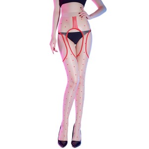 Sexy Aurora Heart Polka Dot Stockings Ultra Thin Silky Crotchless <b>Suspender</b> Women's Transparent Nightclub Wear - Product Image 5